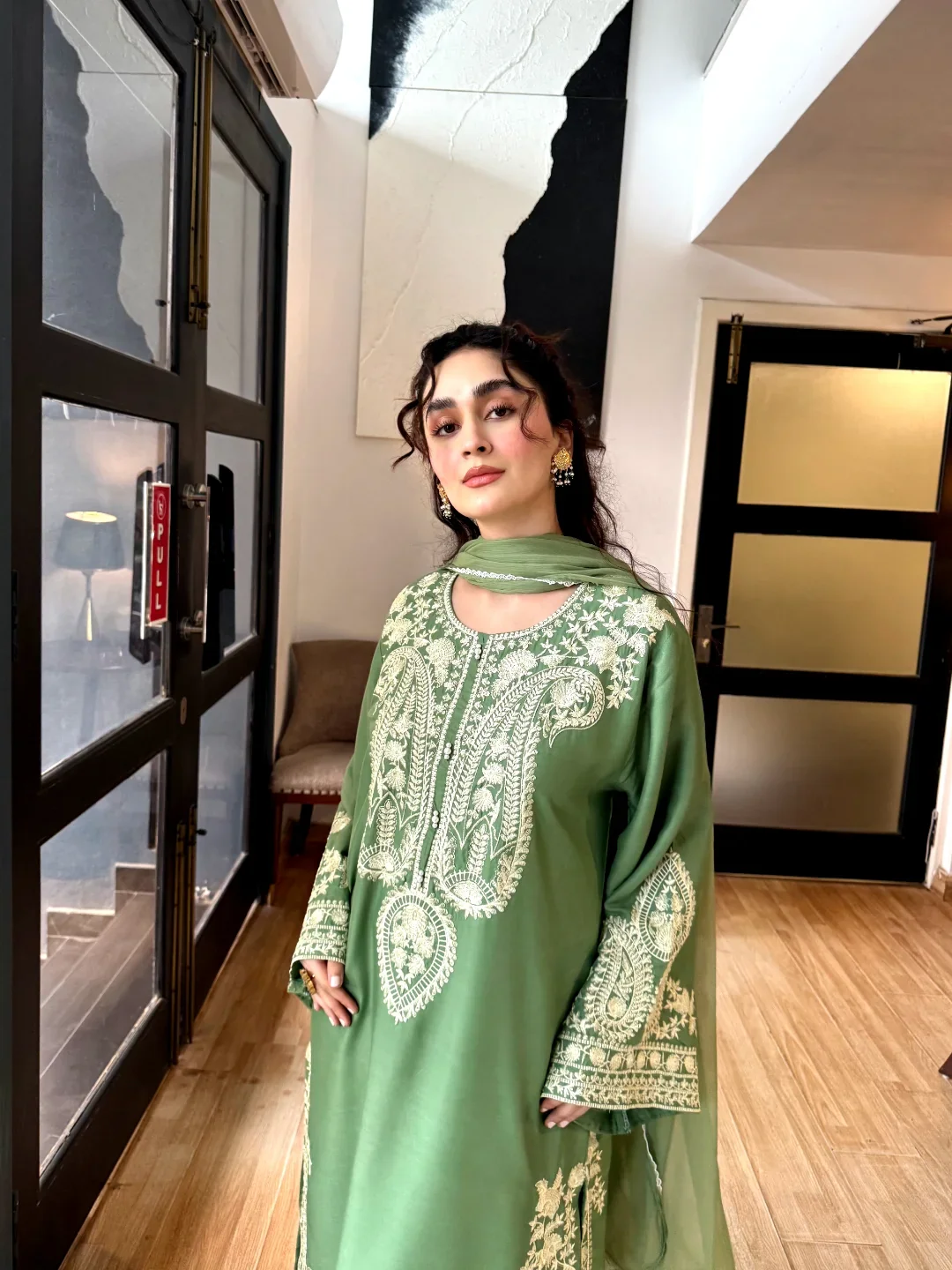 Aafreen Embroidered 3pc - Jade green - Lawn - Image 5