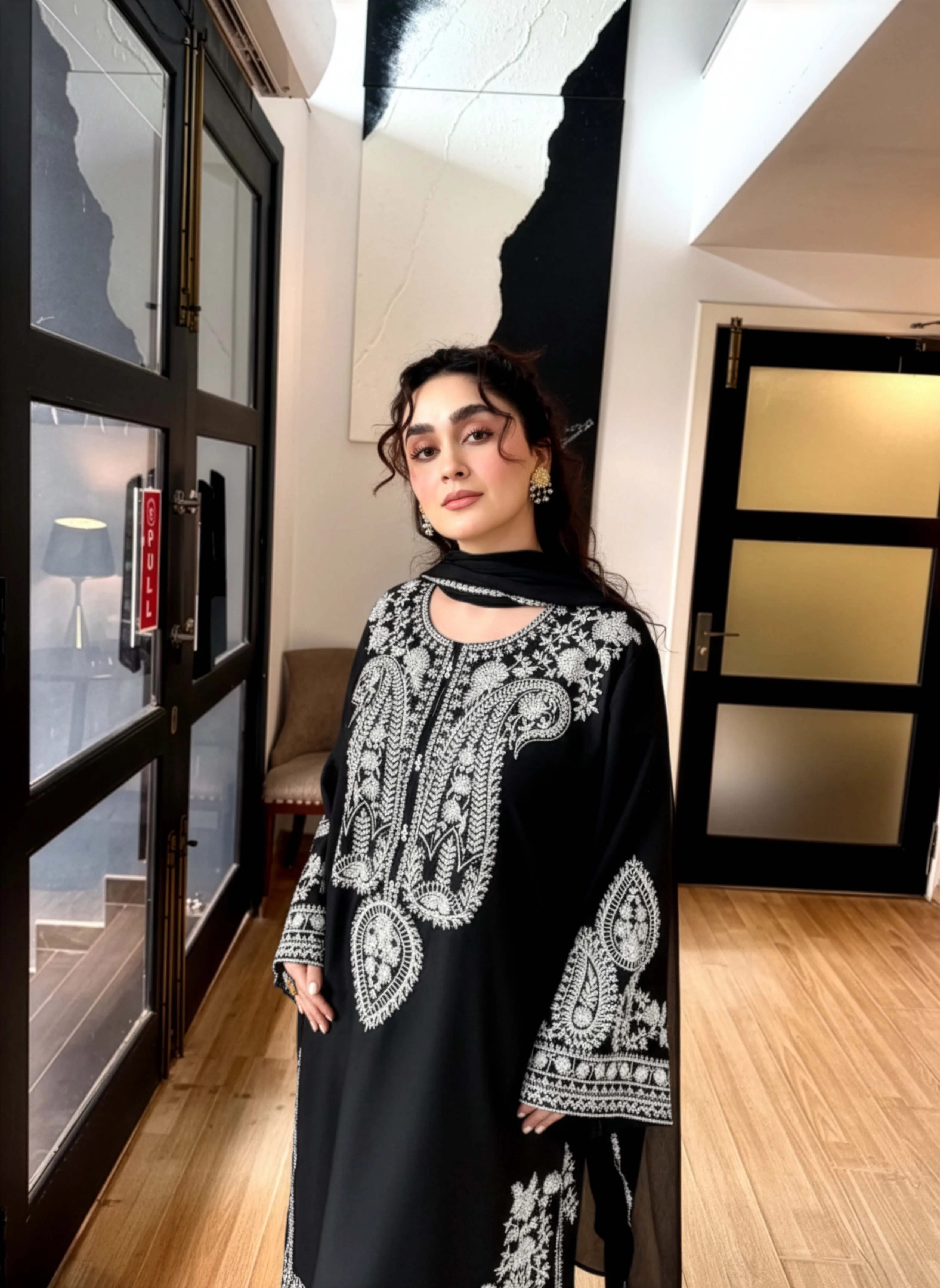 Aafreen Embroidered 3pc - Black - Image 5