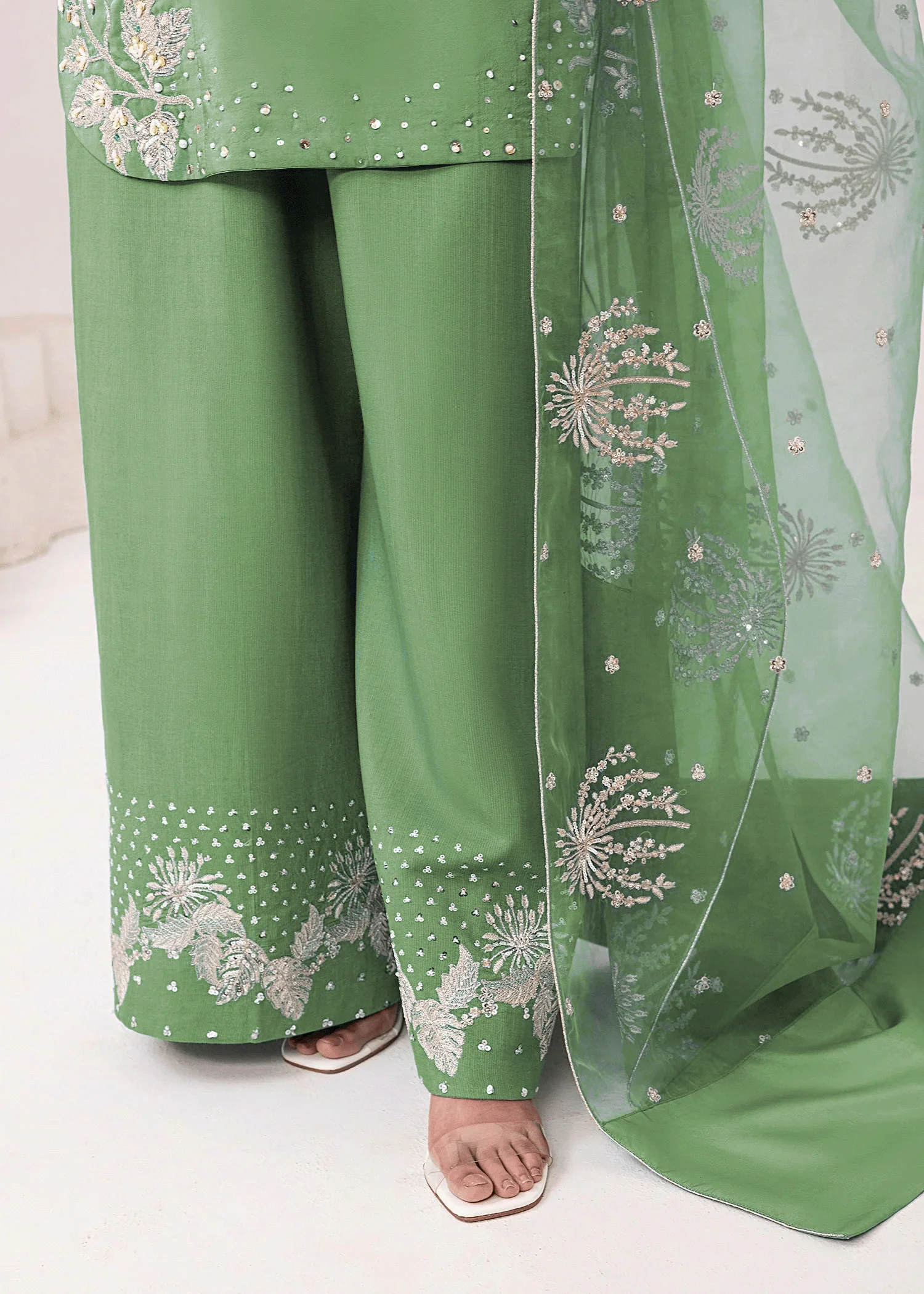 Embrose Embroidered - 3pc - Jade Green - Image 5
