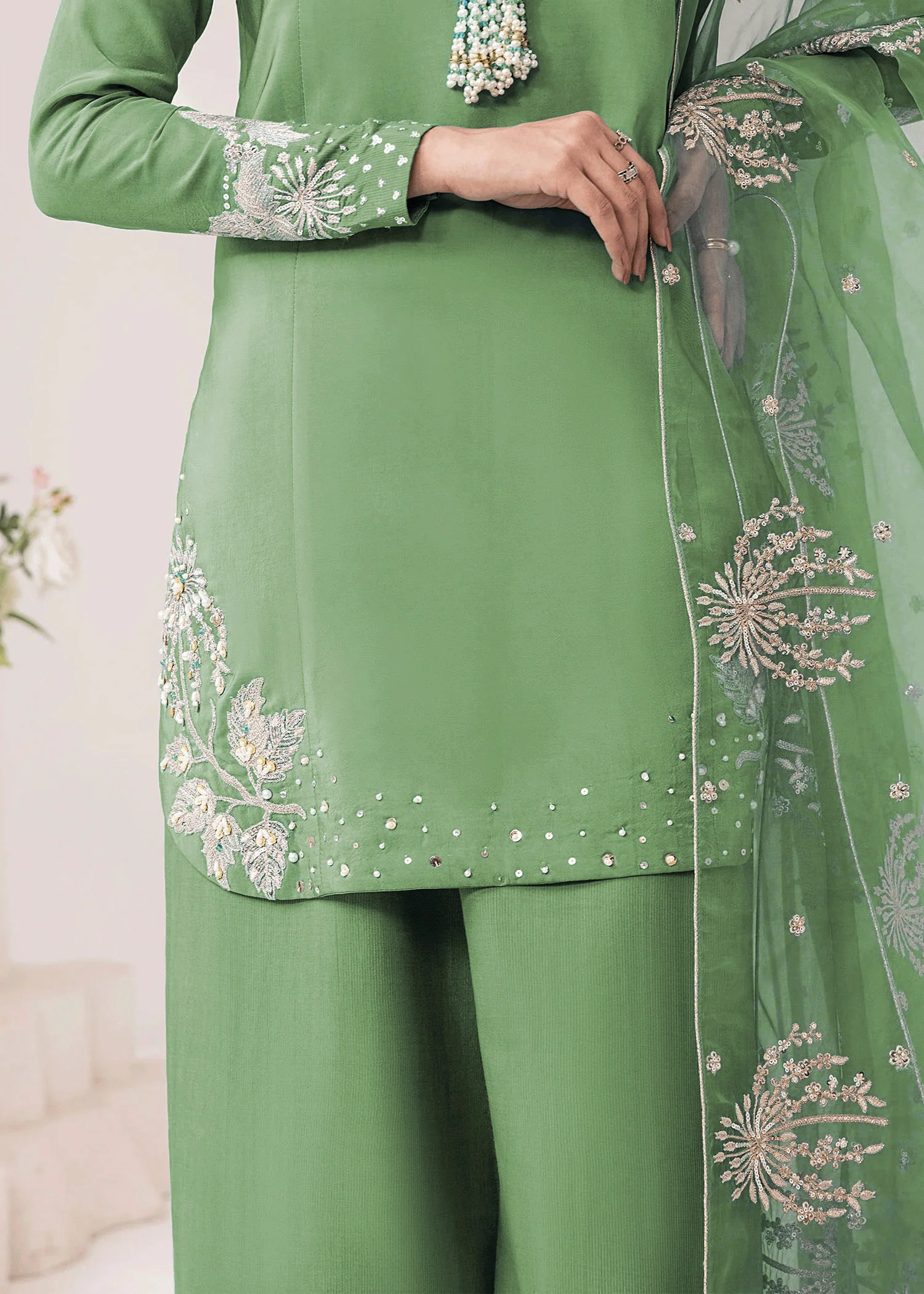 Embrose Embroidered - 3pc - Jade Green - Image 6