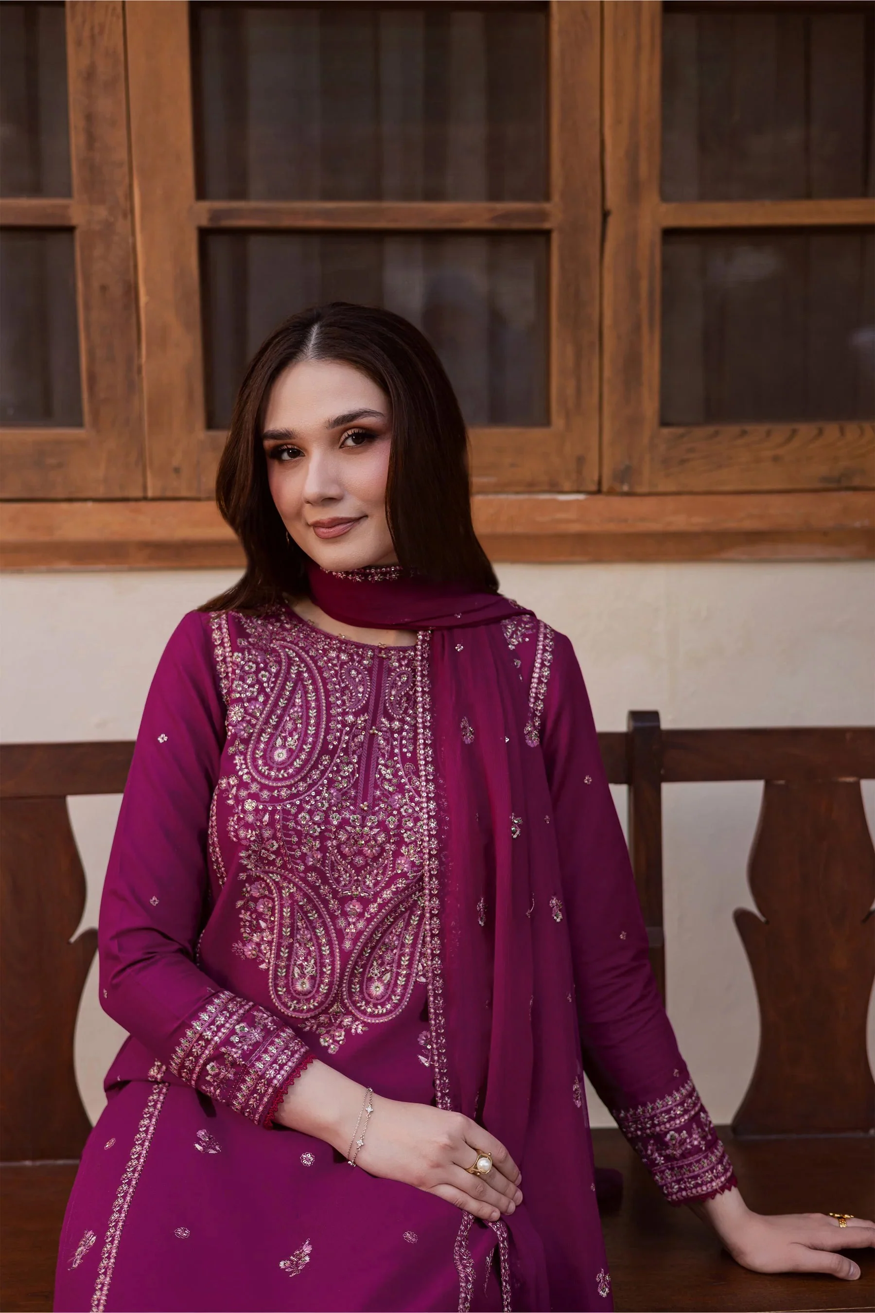 Laaj Embroidered - 3pc - Image 4