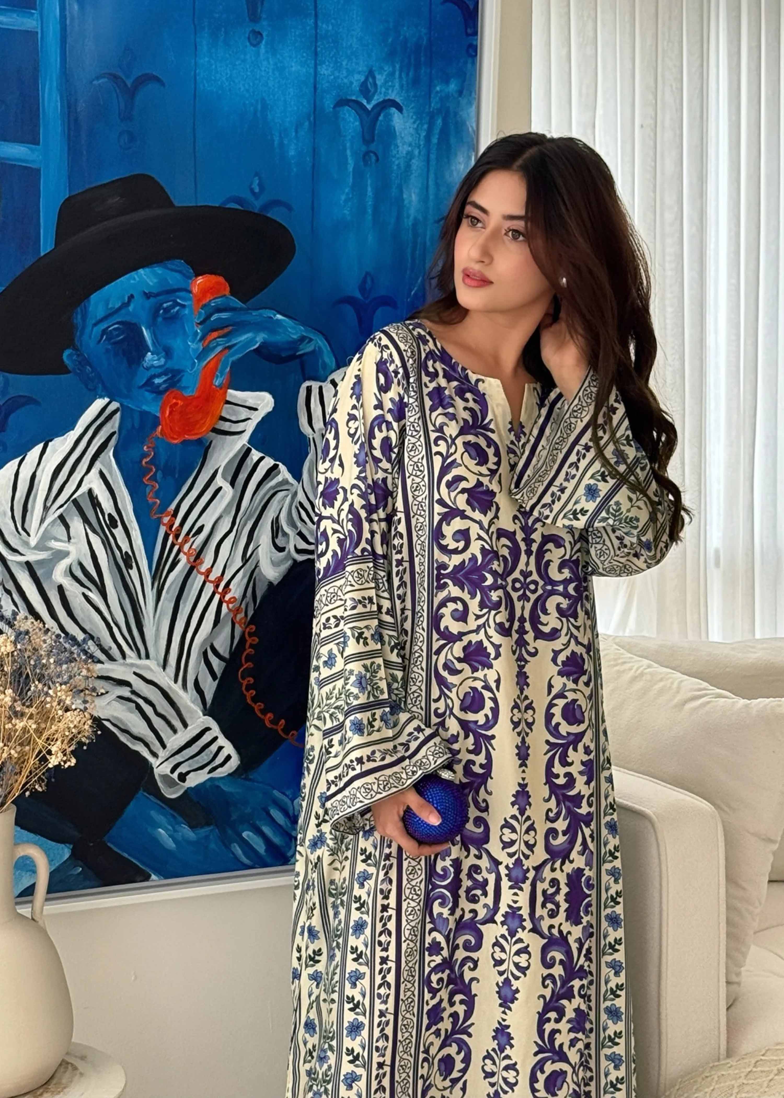 Orchid - Printed Kaftaan - Image 4
