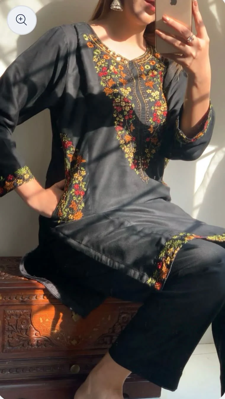 Pocket black embroidered 2pcs - Image 3