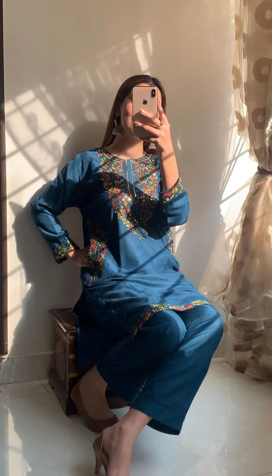 Pocket blue embroidered 2pcs - Image 3
